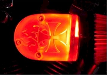 3D LED CROSS FLAMES AIR CLEANER HARLEY CUSTOM