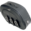 Picture of SADDLEMEN, S4 RIGID-MOUNT SPECIFIC-FITQUICK-DISCONNECT SADDLEBAGS WITH INTEGRATED LED MARKER LIGHTS, DRIFTER W/ LED TITANIUM BLACK CHROME BEZEL For 84-13 FXST/FLST; except FXS/FXSTD/FLSTF/FLSTN/FLSTSB/FLSTFB/FLS (20” L x 7” W x 13” H), Part# 3501-0676