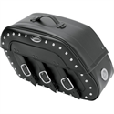 Picture of SADDLEMEN, S4 RIGID-MOUNT SPECIFIC-FITQUICK-DISCONNECT SADDLEBAGS WITH INTEGRATED LED MARKER LIGHTS, DESPERADO W/ LED SILVER BEZEL For 84-13 FXST/FLST; except FXS,FXSTD/FLSTF/FLSTN/FLSTSB, FLSTFB/FLS (20” L x 7” W x 13” H), Part# 3501-0677