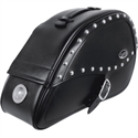 Picture of SADDLEMEN, RIGID-MOUNT SPECIFIC-FIT TEARDROP SADDLEBAGS WITH INTEGRATED LED MARKER LIGHTS, SILVER BEZEL For 96-13 Dyna Glide, Part# 3501-0685