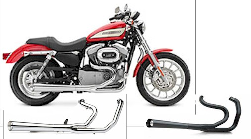 Only For Forward Control Chrome. With Flange Kits Extra Loud Aggressive Sound Handmo Wrapped 2 Into 1 Exhaust Pipes For Harley 2004-up Sportster 883 1100 1200 